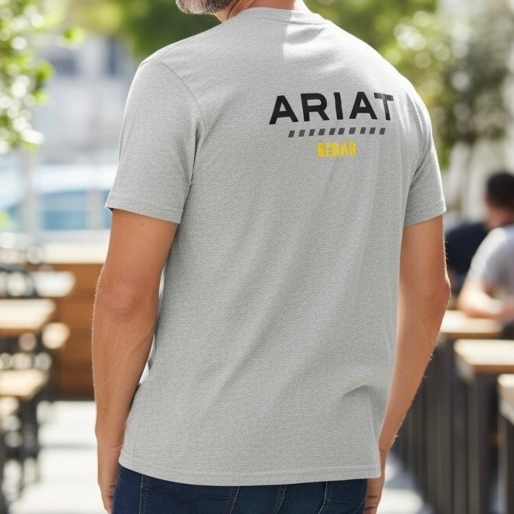 Ariat Work Rebar Men's Cotton Strong T-Shirt Size XXLT Heather Grey NWT